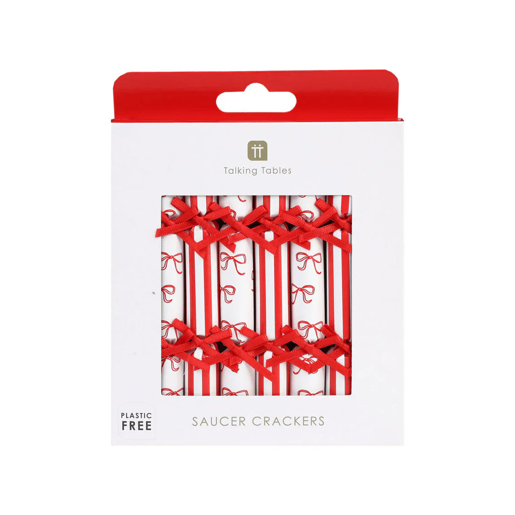 Talking Tables Bows Christmas Saucer Crackers