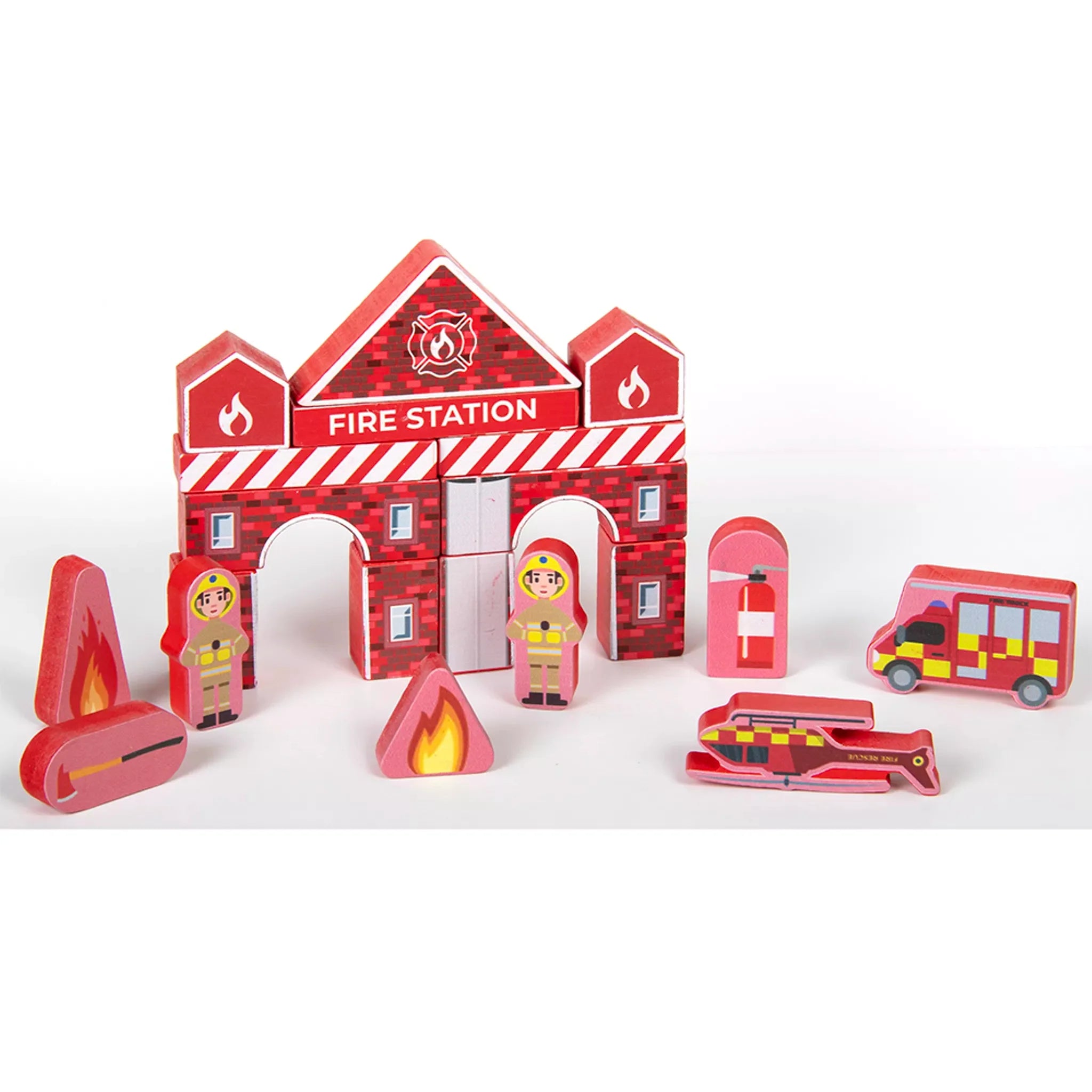 Retro Toys Fire Station Building Blocks