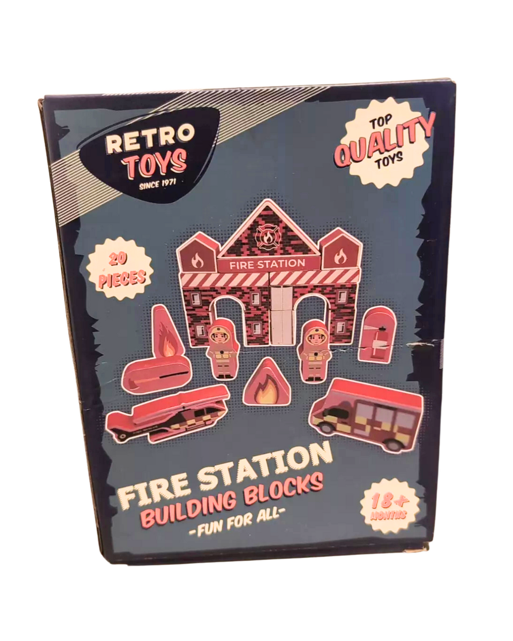 Retro Toys Fire Station Building Blocks